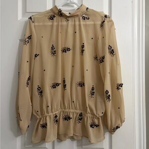 Sheer embroidered blouse